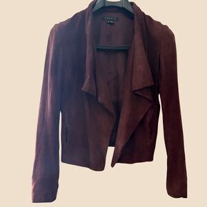 Theory Burgundy Women's Jacket - Modern Tailored Blazer - Size Small